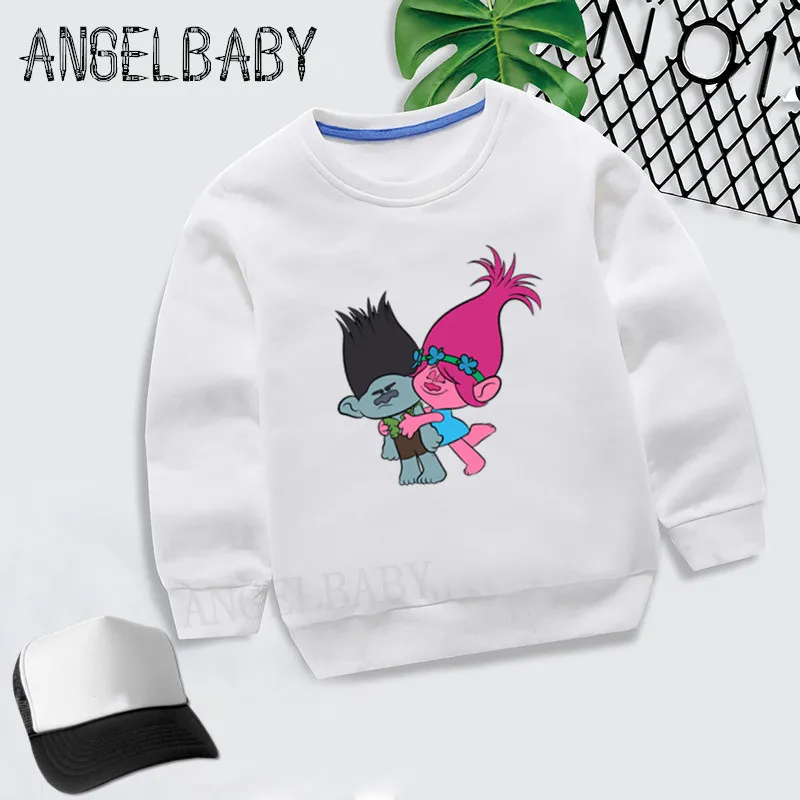 Детские толстовки с героями мультфильмов тролли Маки детские осенние Топы