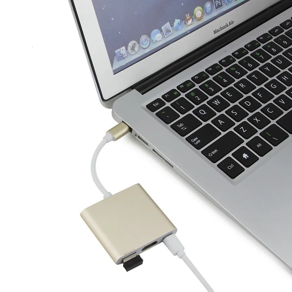 

USB C HDMI-Compatible Converter USB 3.0 Hub Splitter With Type C Charging Port Multi USB 3.1 Adapter For Macbook Pro Accessories