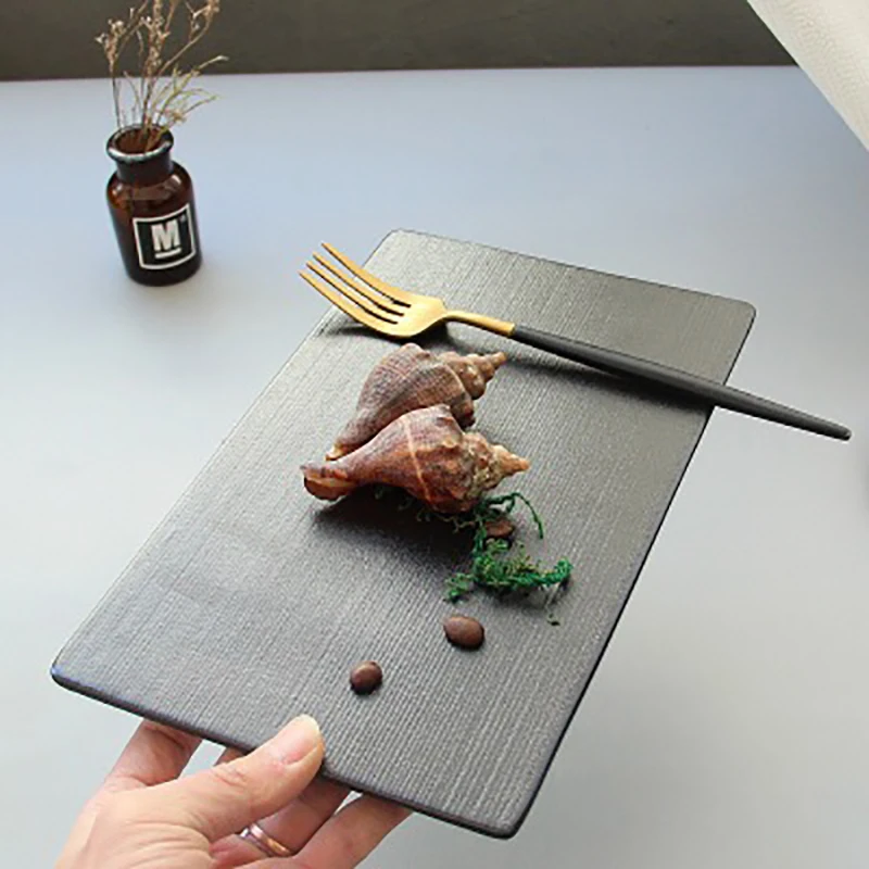 Керамическая посуда прямоугольные блюда суши тарелка стейк торт барбекю