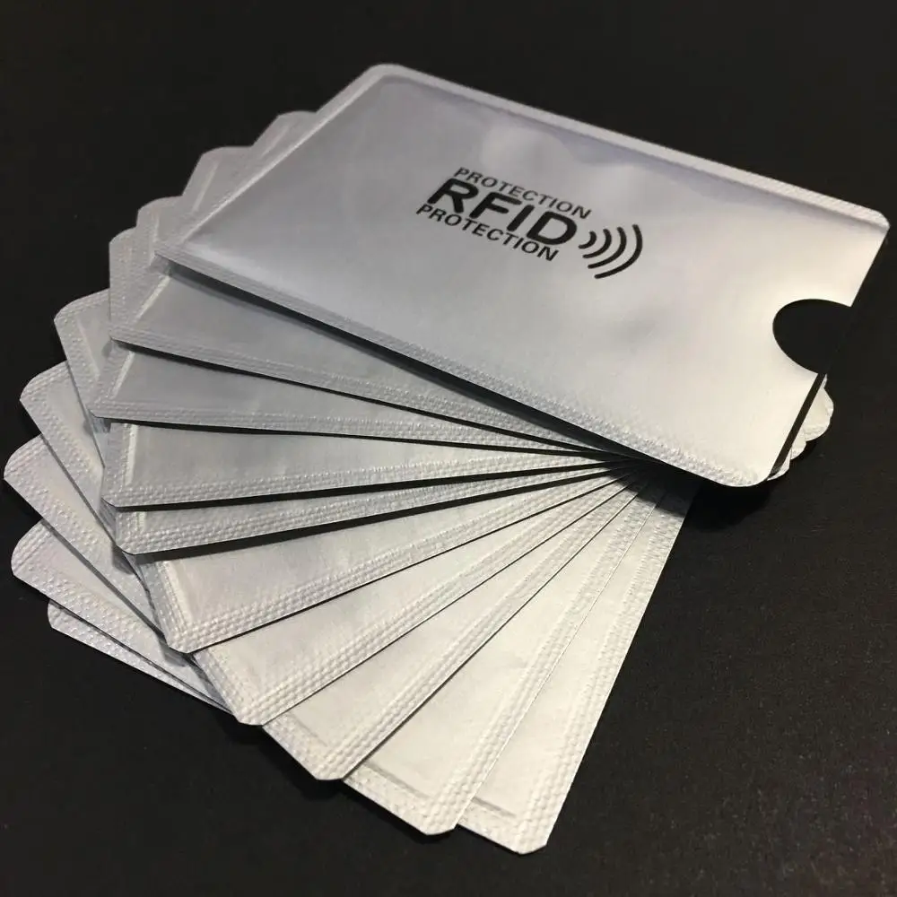 1000 pcs Anti Scan RFID Blocking for Credit Card with customized logo printing 1-2 colour