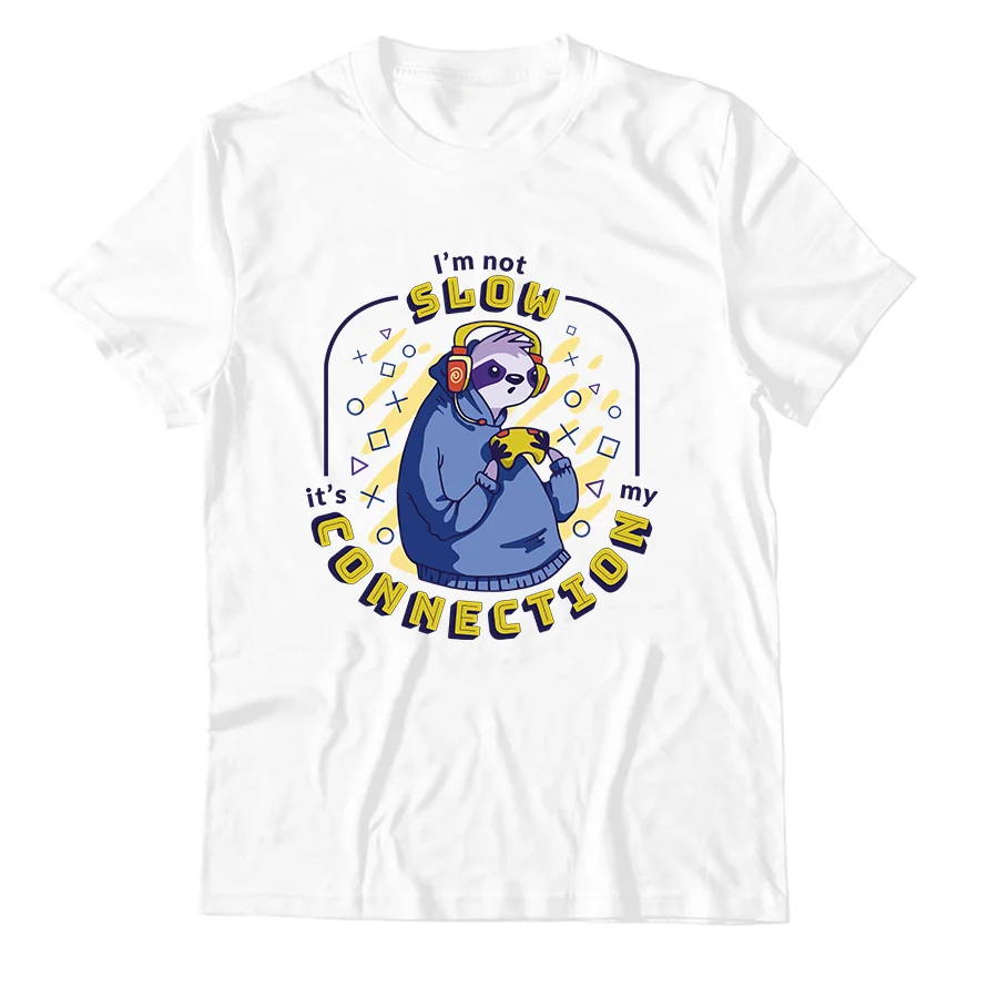 

2022 Female CottonT-Shirt Fashion Print Slow Gaming Sloth T-shirts Women Cartoon Shirt Stylish Short Sleeve Graphic Top