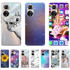 Чехол для Honor 50, чехол для телефона с милым мультяшным рисунком, прозрачный Ультратонкий чехол для телефона 6,57 дюйма с защитой от падения из ТПУ, бампер с полной защитой