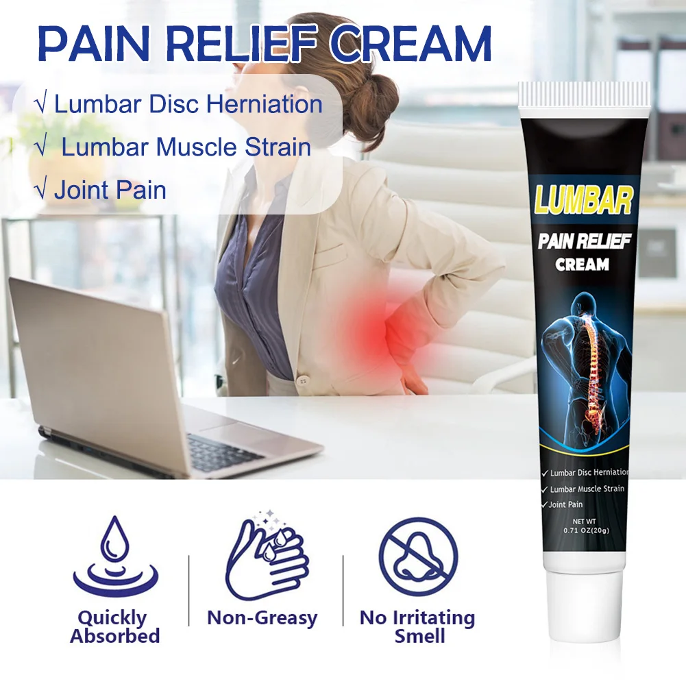 

Pain Relief Cream Effective Soothing Pain Discomfort for Joint Pain, Back Pain, Muscle Strain Fast Absorption Skin Care Cream