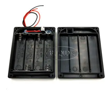 Черный Водонепроницаемый держатель аккумулятора 4AA 6 в заглушки для 79x65x19 мм |