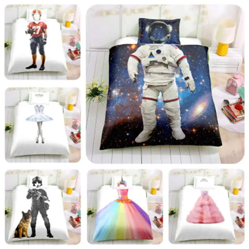 4 шт./3 шт. 3D комплект постельного белья астронавт 140x210 см/180x210 см/172x218 см/135x200 см