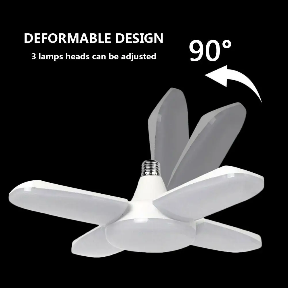 

80W LED Garage Light E27/ E26 Colorful Workshop Ceiling Lights 8000LM Fixture Deformable Lamp Lampen Industrieel AC 85-265V