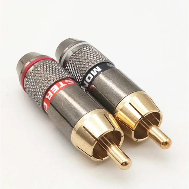 

Direct Monster RCA Lotus Plug Audio Cable Plug Copper Plated RCA Welding Plug Self-Locking Cable 6.0mm