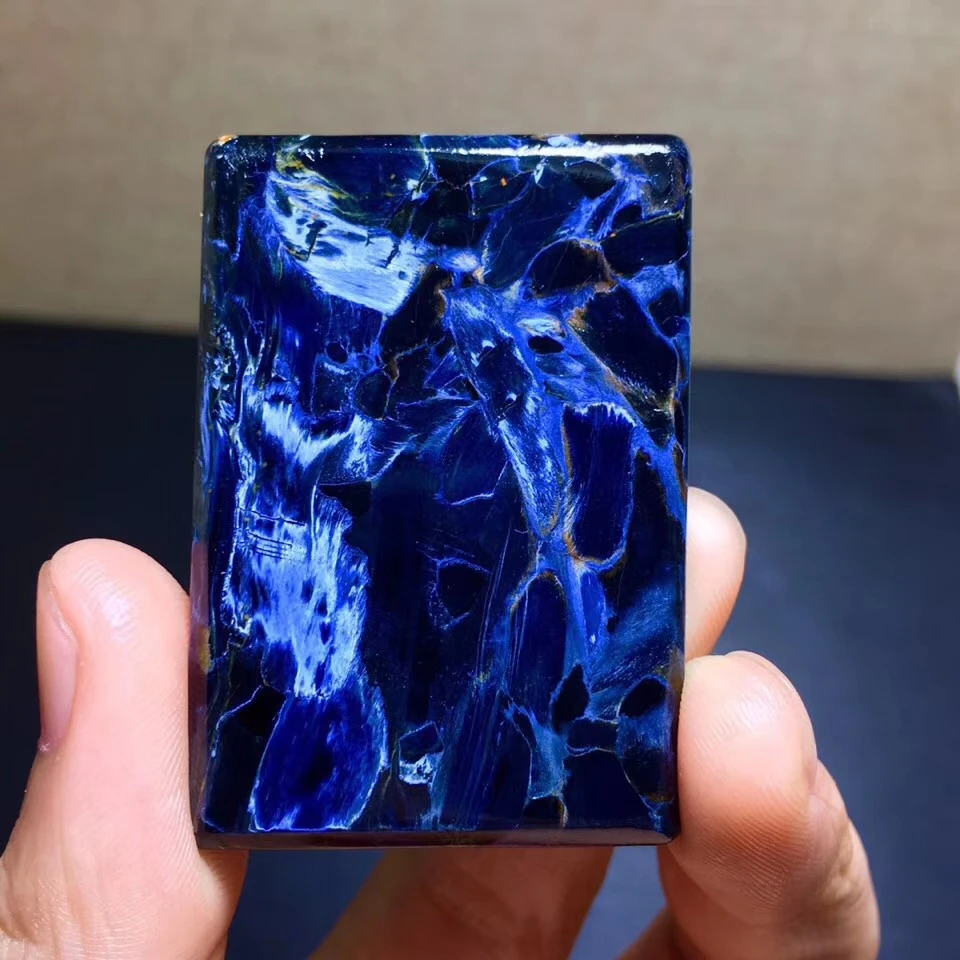 Подвеска Pietersite Top из натурального синего камня прямоугольная Chatoyant новый