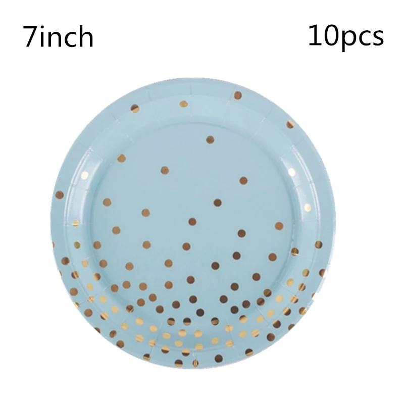 10pcs plate LISM 40 шт./компл. Красочные Dot бумажные чашки и тарелки Декор на свадьбу День рождения Baby Shower фестиваль для детей столовая посуда все для праздника - Цвет: 10pcs plate