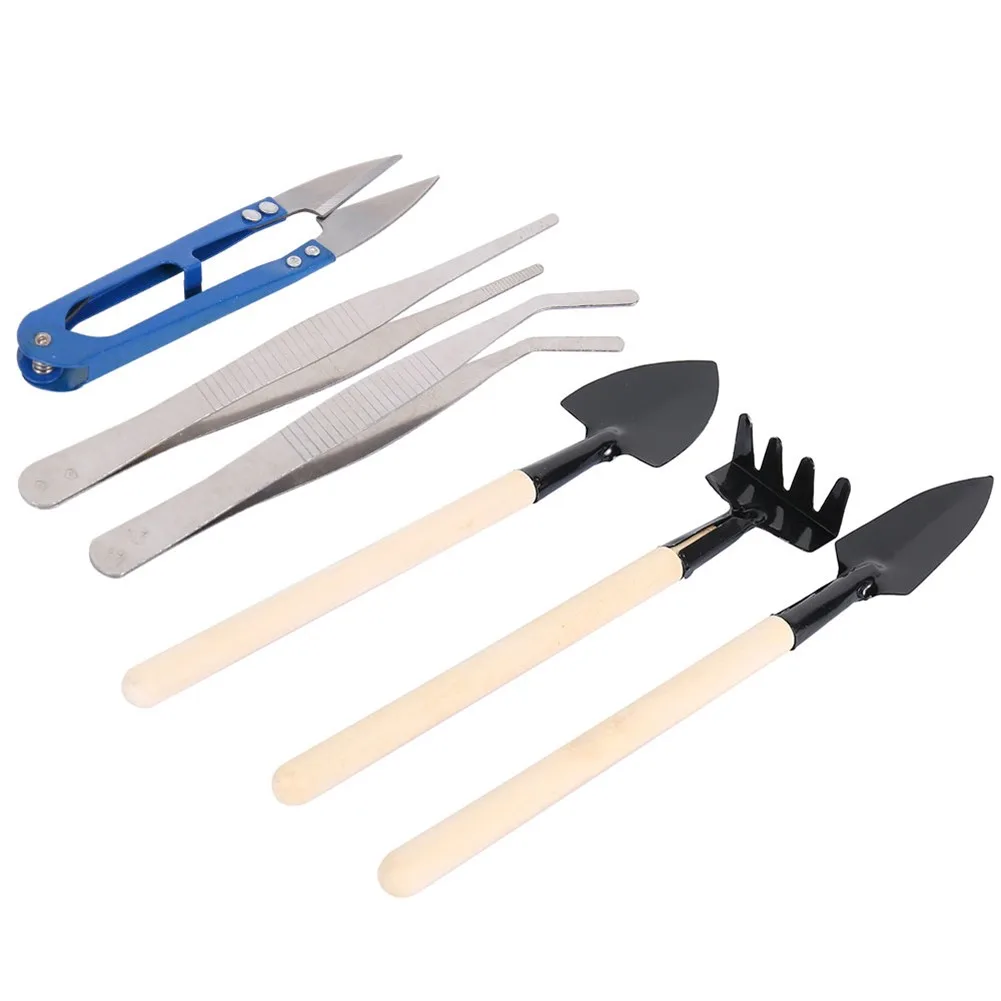 

8pcs Mini Garden Hand Tools Transplant Outdoor Bonsai Tools Planting Flower Succulent Miniature Gardening Tools