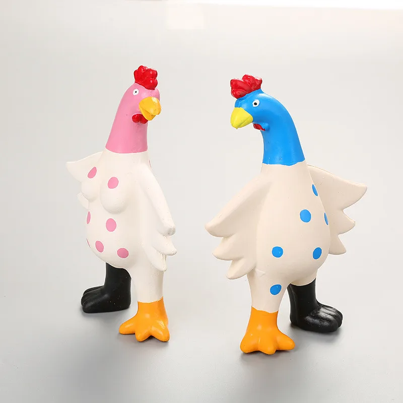 

Собака жевательная игрушка для щенков красочные кричащая резиновая курица игрушки для собак из латекса писк пищалка Укус игрушка товары дл...