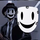 Маска для косплея Tenkuu Shinpan с белой лицевой смайликом, пластиковый реквизит для косплея, подарок на Хэллоуин