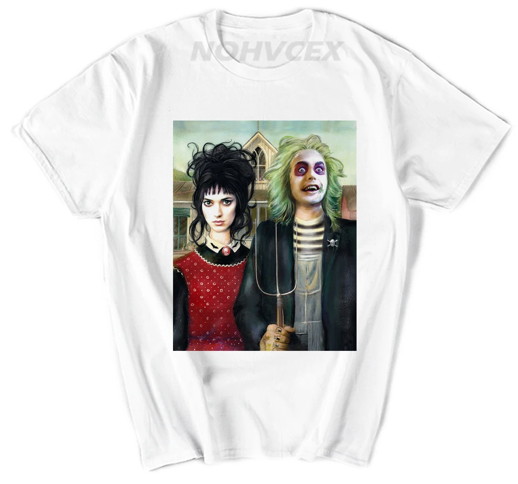 Beetlejuice NEVER TRUST THE Live классический культовый фильм 1980'S с коротким рукавом мужские футболки