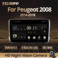 tiebro no 2 din android 9 0 car dvd player radio multimedia autoradio stereo gps ips wifi navigation for peugeot 2008 2014 2018