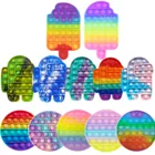 Радужная игрушка-антистресс с пузырьками в виде животных