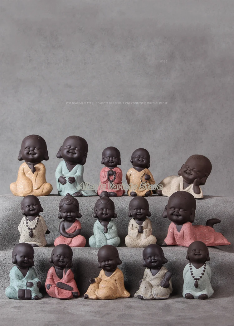 Статуэтки монахов фигурки домашний декор чай питомец маленький монах Будда