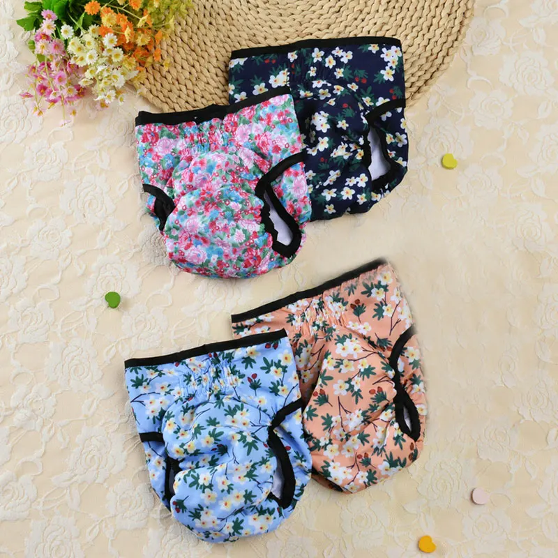 

Puppy Physiological Pants Printed Menstrual Safety Pants Pet Dog Underwear Briefs Sanitary Panties Cotton Puppy Short Panties