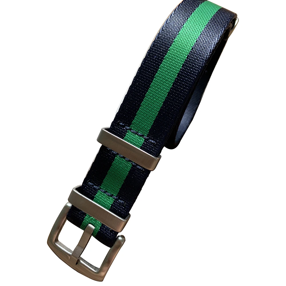Ремешок нейлоновый для наручных часов прочный спортивный браслет сине зеленый