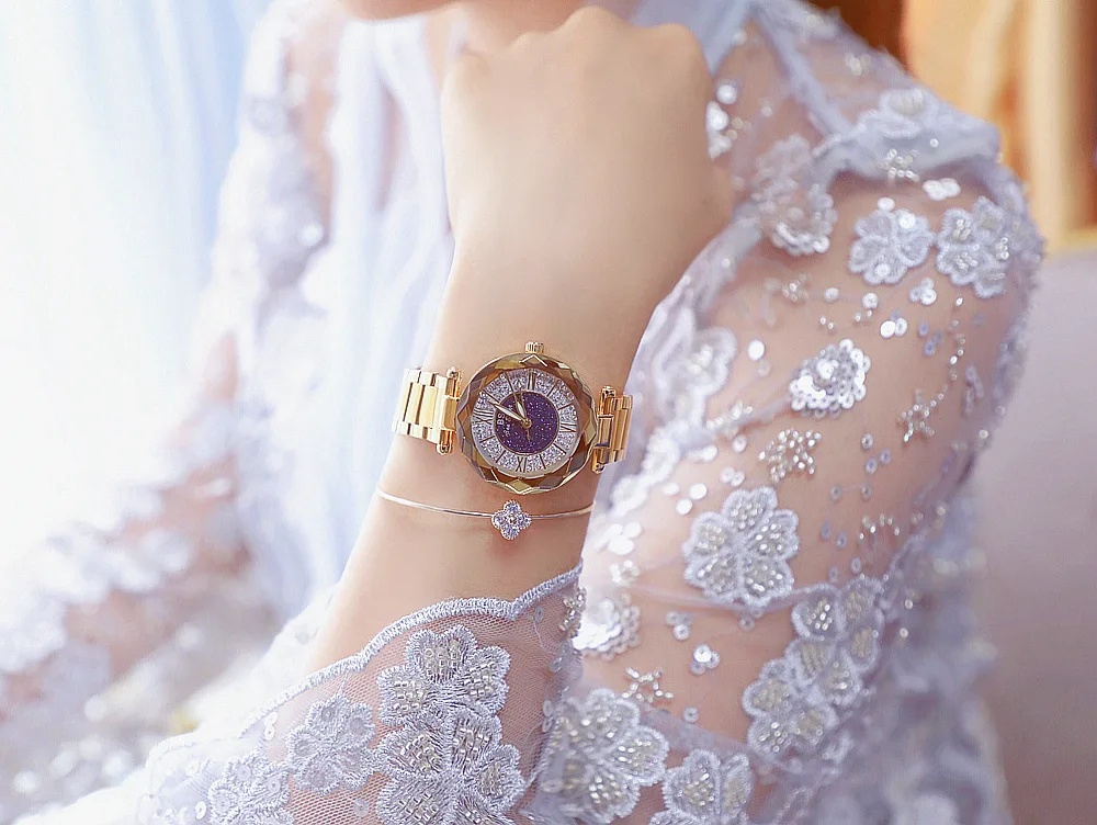 Модные роскошные часы-браслет с кристаллами женские золотые кварцевые часы для