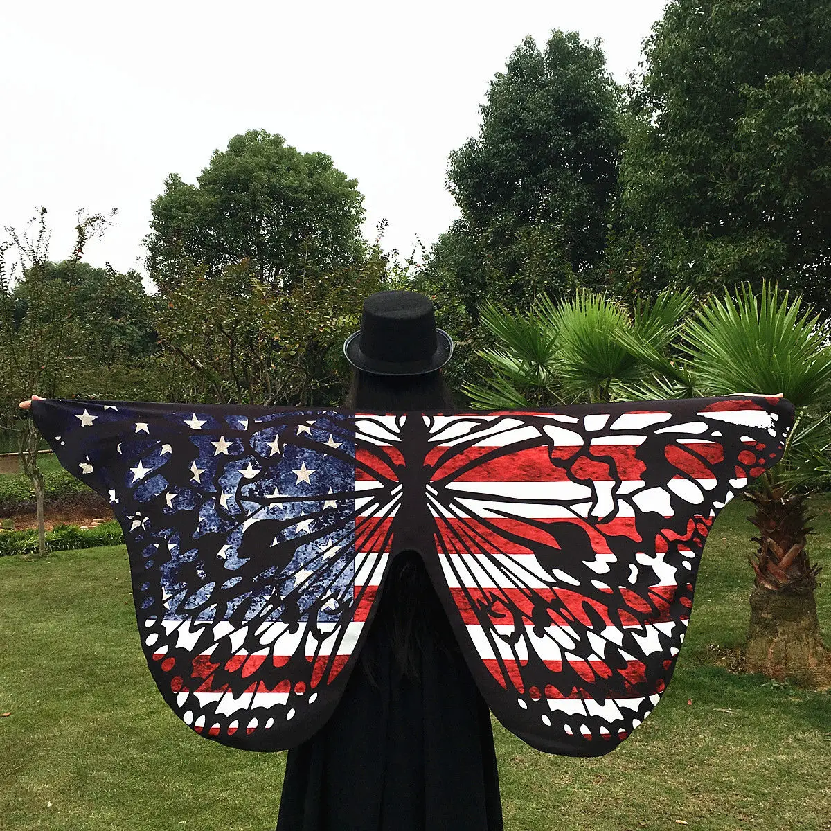 

2021 Hot Sale Fancy Multi-style Colorful Soft Fabric Butterfly Wings Fairy Cover-Ups Ladies Summer Beach Wrap Costume Accessory
