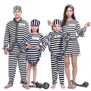 Halloween Costume Bloody Prisoner Clothes Adult Male Prison Uniform Female Child Prisoners Serving Prison Uniform