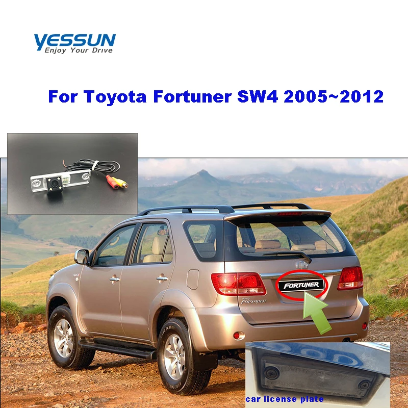 

Автомобильная камера заднего вида Yessun для Toyota Fortuner SW4 2005 ~ 2012, ПЗС-матрица ночного вида, камера заднего вида/номерной знак со светодиодом