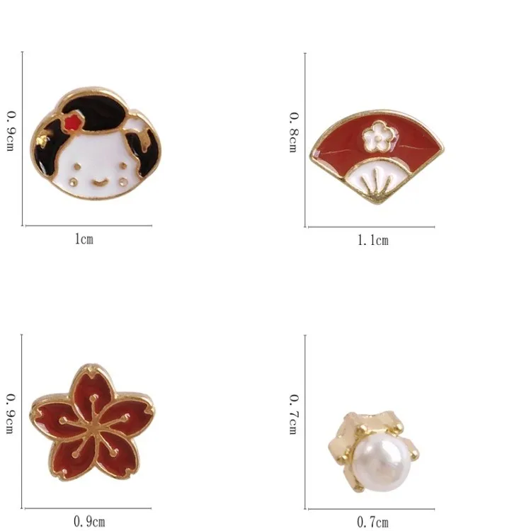 Женские серьги-гвоздики в японском стиле маленькие серьги со смайликом и