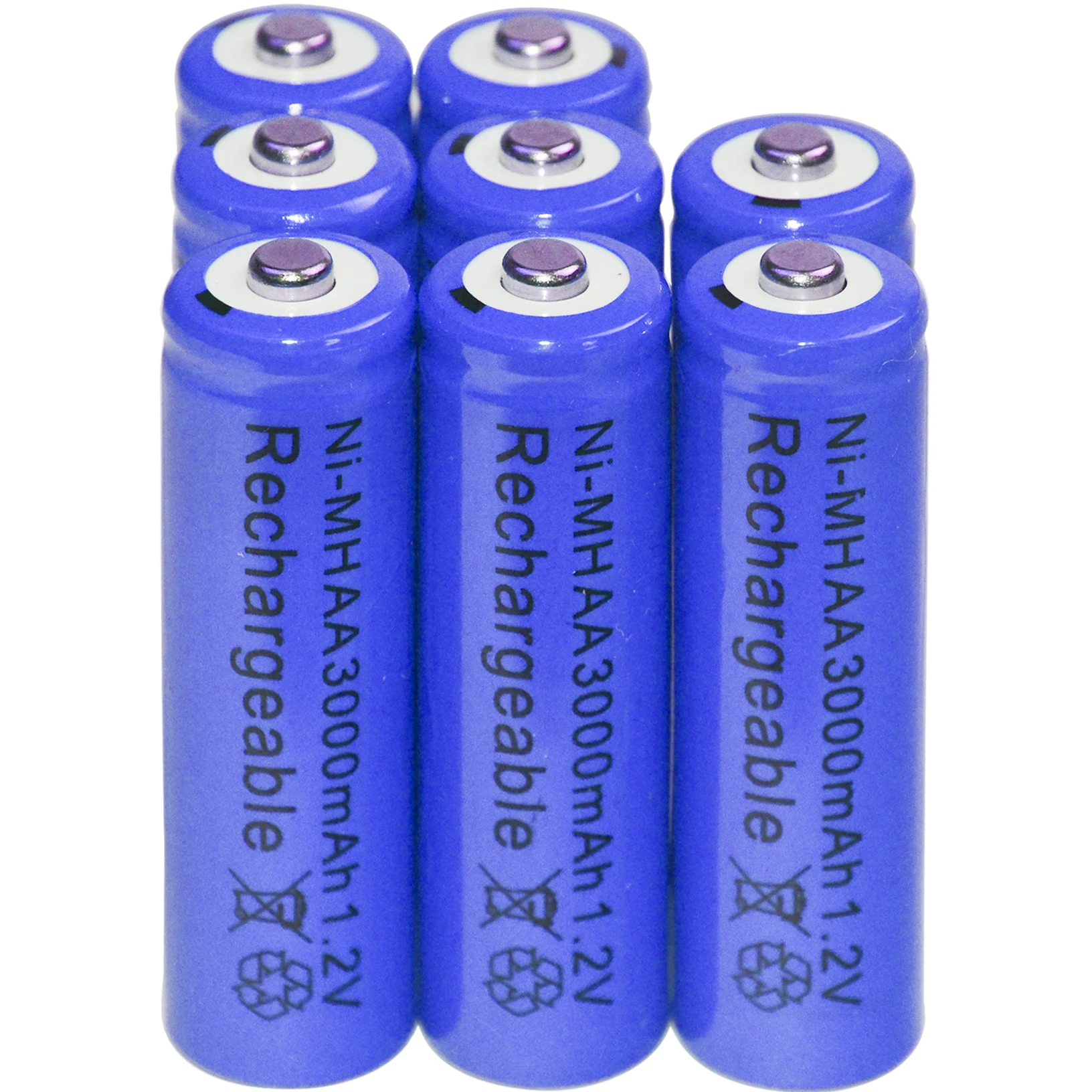 4-48pcs New Brand AA rechargeable battery 3000mah 1.2V NI-MH Rechargeable for led light toy mp3 Blue | Электроника