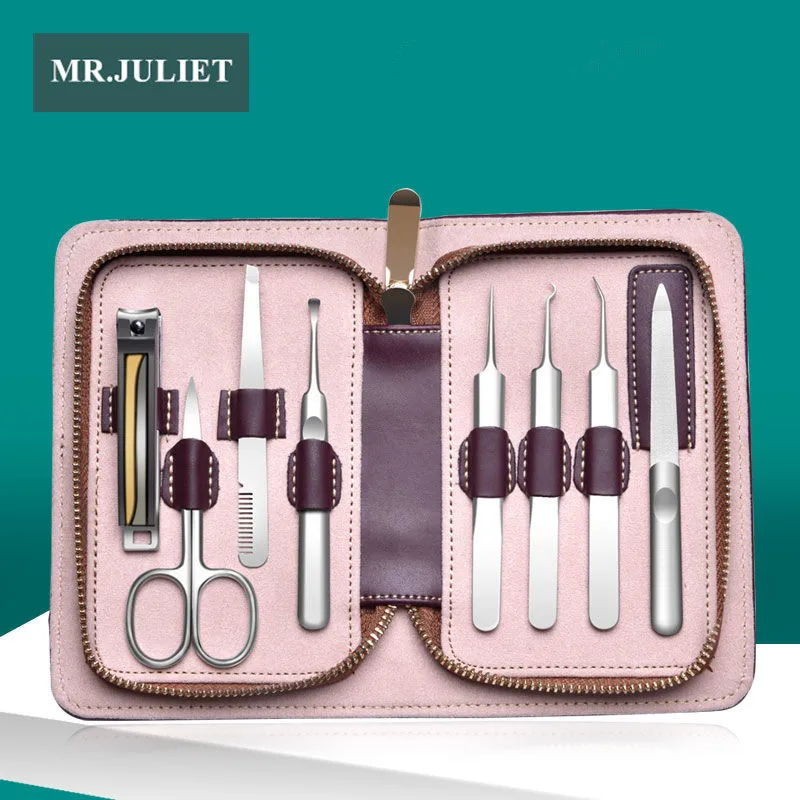 

MR.JULIET 8 Pcs Manicure Cutters Nail Clipper Set Household Stainless Steel Ear Spoon Pedicure Nail Scissors Tool