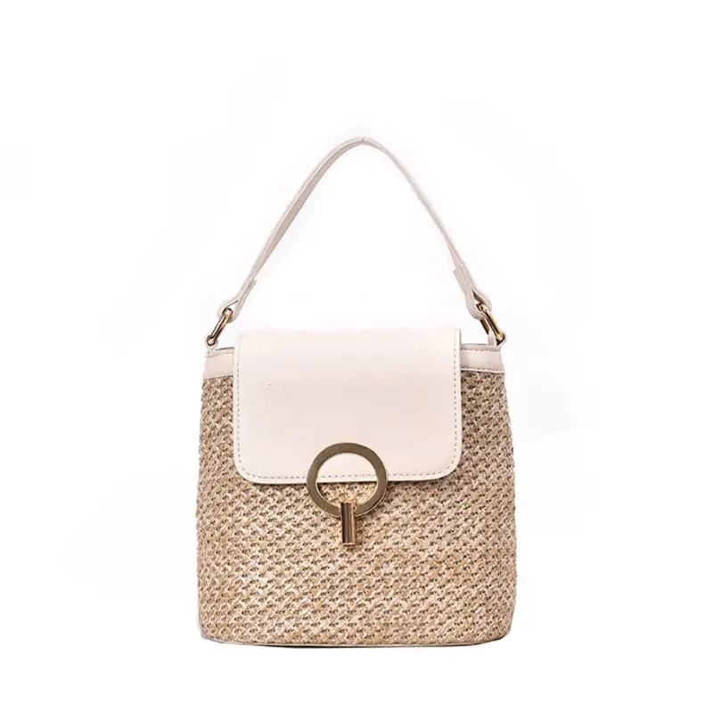 

Women Fashion Handbag Shoulder Bag Ladies Straw Bucket Summer Crossbody Tote 63HC
