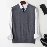 5xl 6xl 7xl 8xl 9xl mens vest sweater 2020 autumn winter classic brand clothing business casual v neck loose pullover sweater