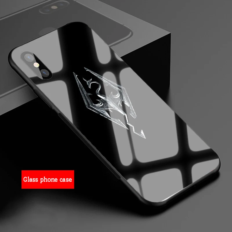 Роскошный чехол для телефона из закаленного стекла с логотипом Skyrim IPhone 13 12 11 Pro Max