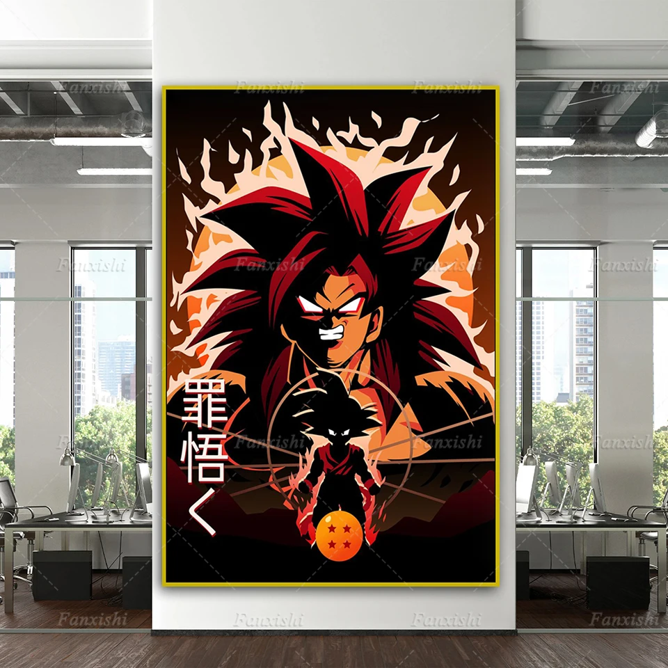 

Dragon Ball Japan Anime Canvas Poster And Prints Home Bedroom Decor Pictures Modern Living Room Cuadros Goku Wall Art Painting