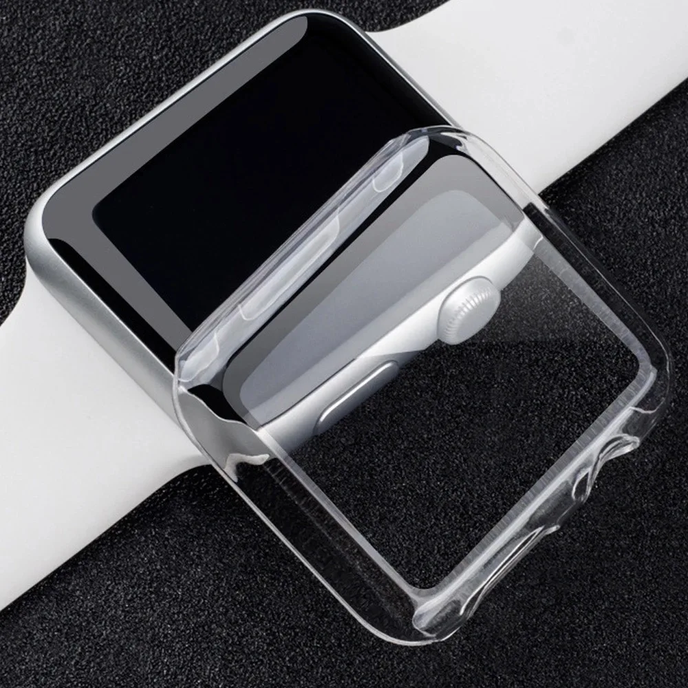 Прозрачный полное покрытие чехол для наручных часов Apple Watch большие размеры 40 44 мм