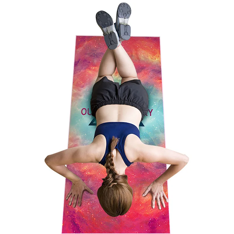 

Gym Sports Women's Yoga Towel Non-slip Printing Portable Putira Meditation Blanket Washing Home Yoga Mat Fitness Shaping Pad