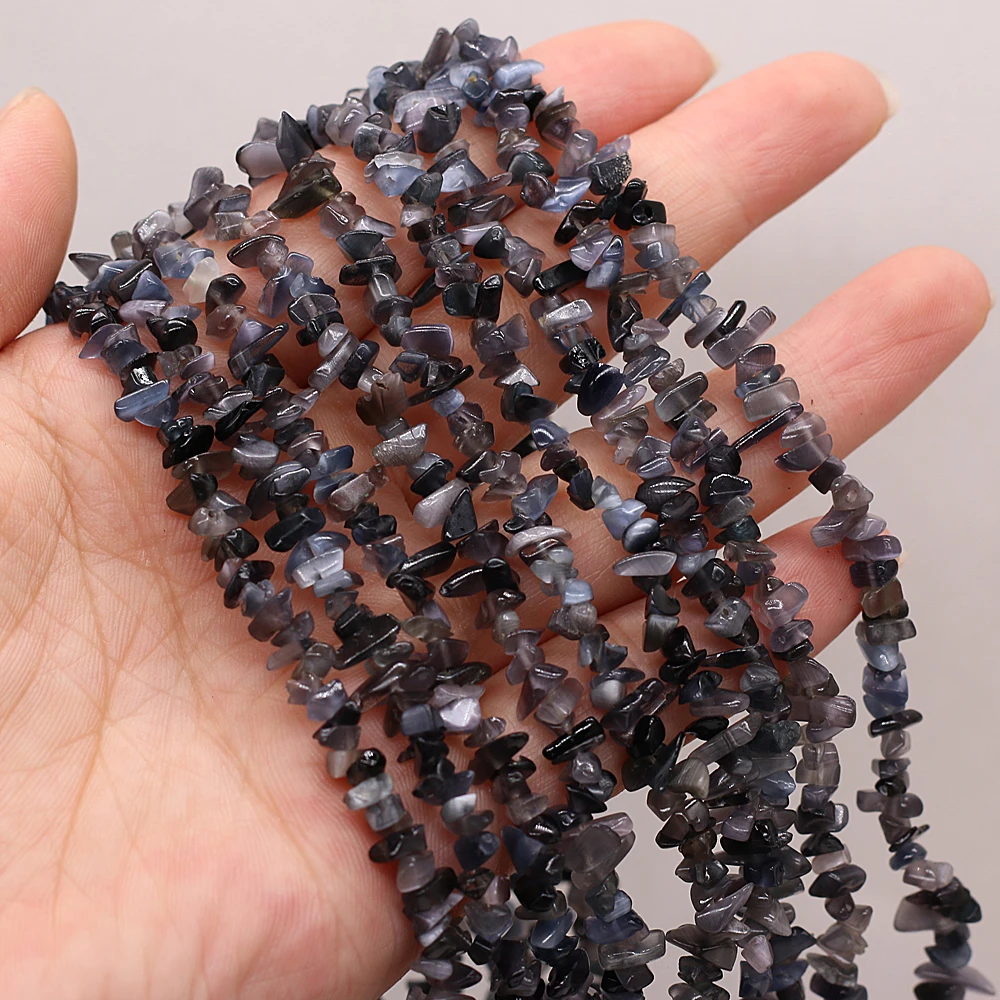 

Natural Gem Stone Black Agates Irregular Freeform Chip Gravel Onyx Beads For Jewelry Making DI Necklace Bracelet 3-5-4-6mm 15''