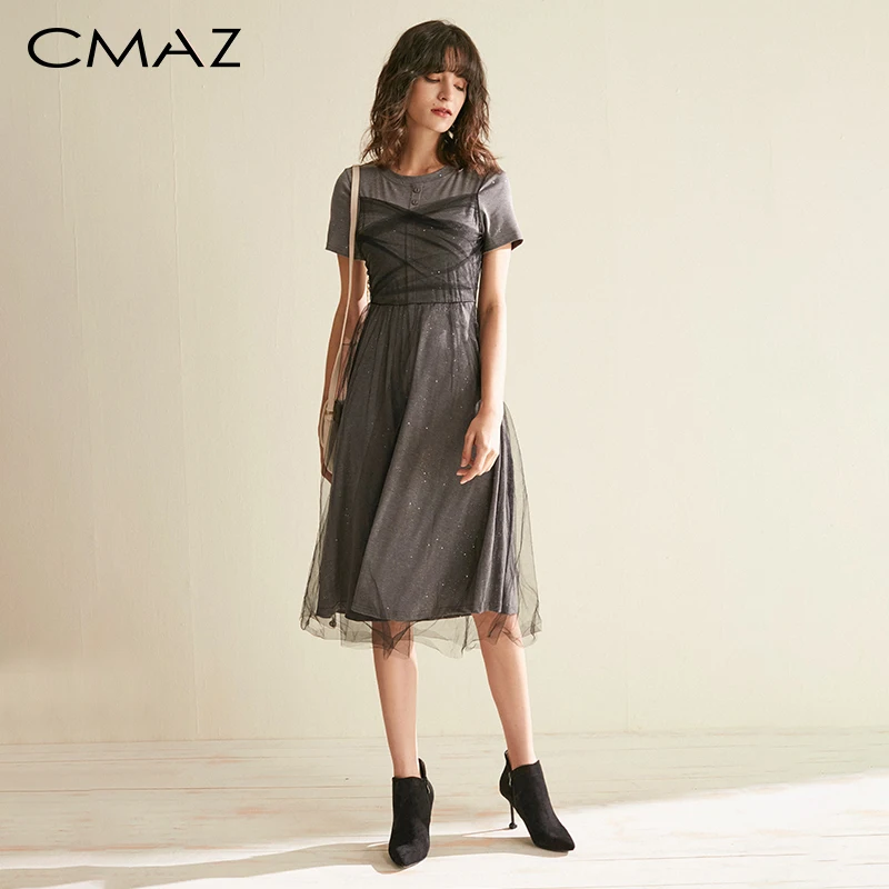 CMAZ 2019 Тюлевое селое платье Женские летние платья новая корейская версии Тонкие