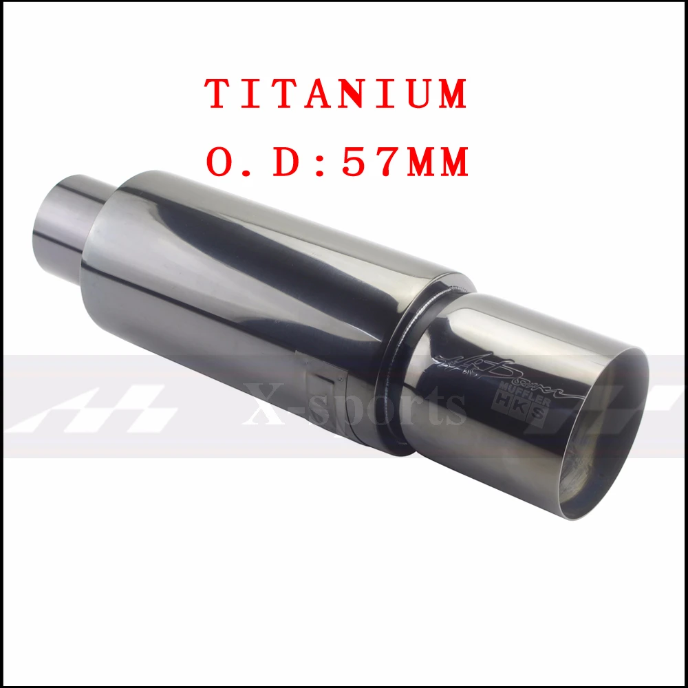 TITANIUM 57MM Выхлопные системы автомобиля глушитель наконечник выхлопной трубы Высокое качество Универсальный нержавеющая сталь O.D 51 57 63 мм 5 цветов глушитель выхлопной трубы - Цвет: TITANIUM 57MM