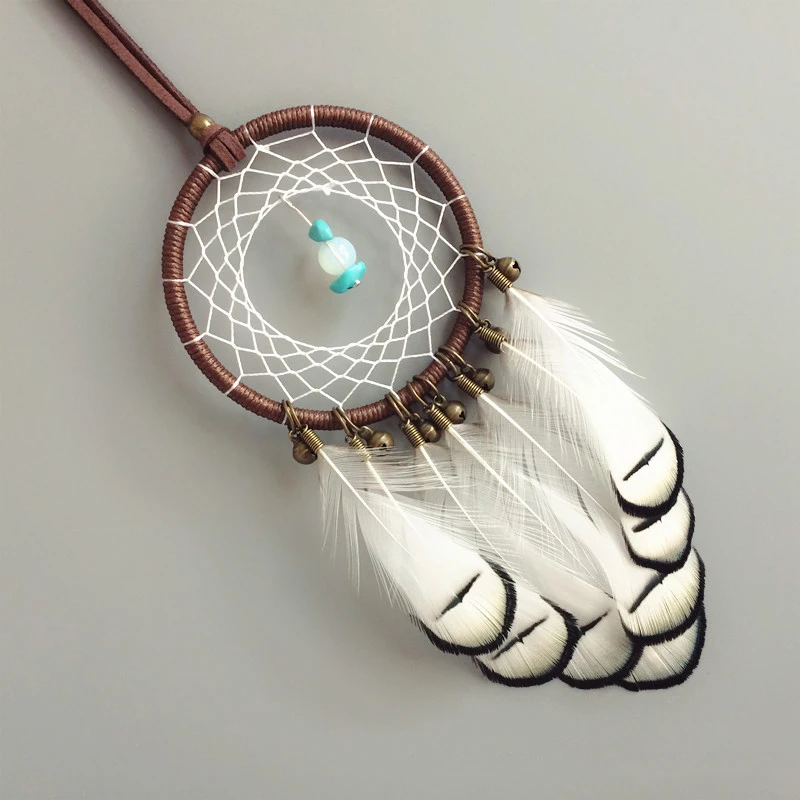 

Mini Car Interior Wall Dreamcatcher 30cm Handmade Feather Dream Catchers Braided Wind Chimes Art For Room Decoration