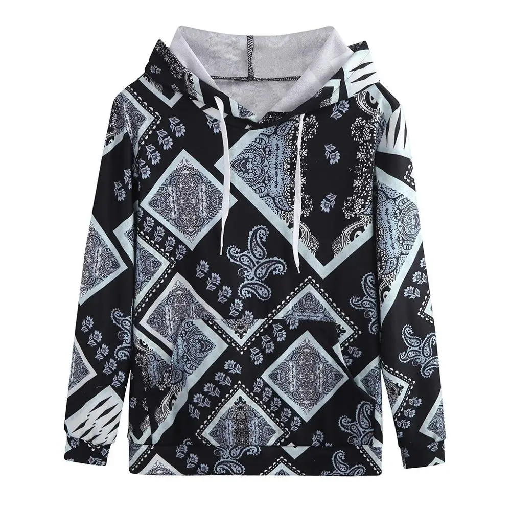 Мужская полосатая этническая ретро стиль принт длинный рукав свободная