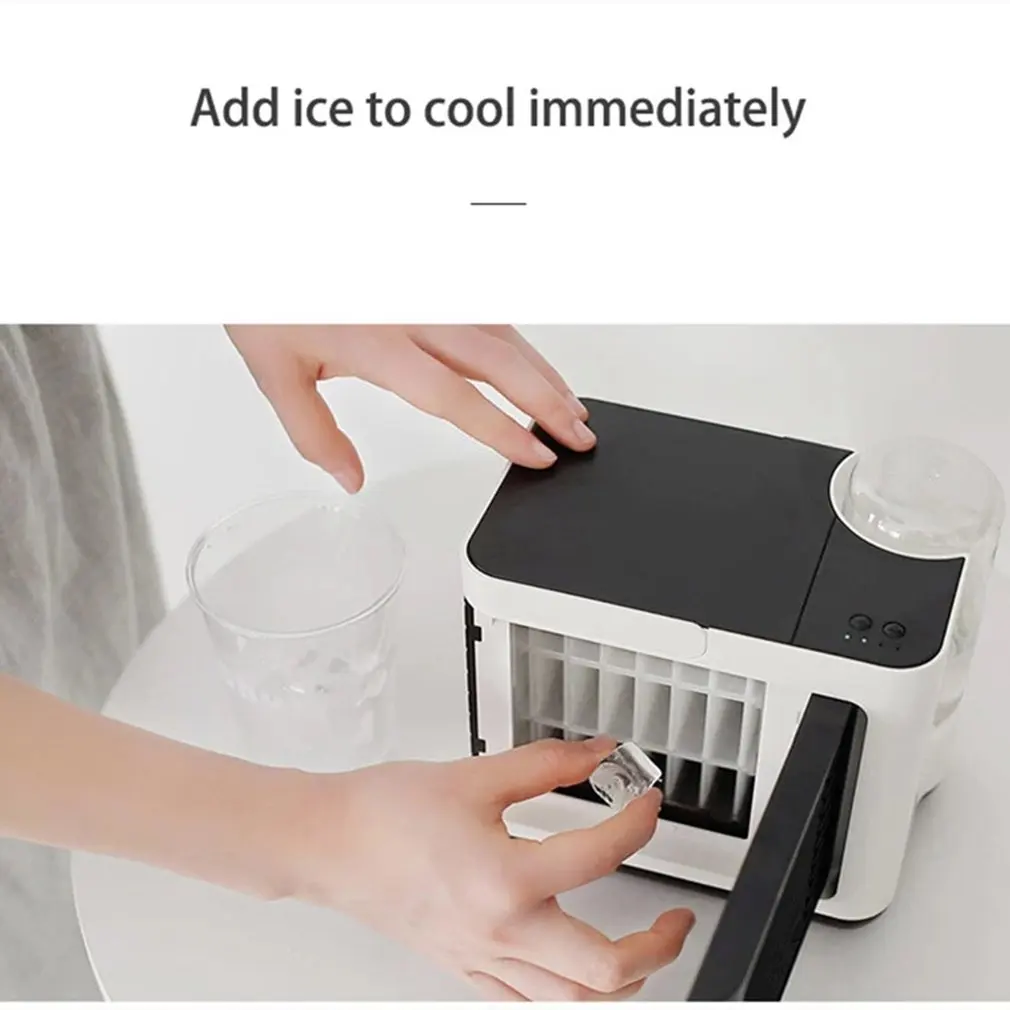 

Usb Rechargeable Negative Ion Air Conditioning Fan Three Gear Wind Speed Air Purification Low Noise For Home Office