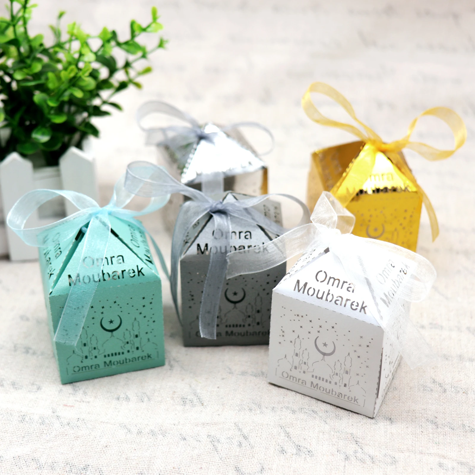 10 шт./лот Рамадан ИД Мубарак коробка конфет украшения DIY бумажные подарочные