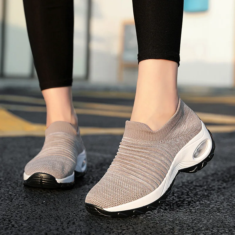 

LIN KING Women Casual Shoes New Designer Chunky Sneakers Comfortable Ladies Trainers Shoes Big Size Woman Wedges Platform Shoes