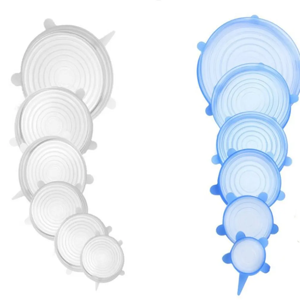 

Silicone Fresh-Keeping Cover Kitchen Multi-Function Fruit And Vegetable Plastic Wrap Silicone Bowl Cover 6Pcs