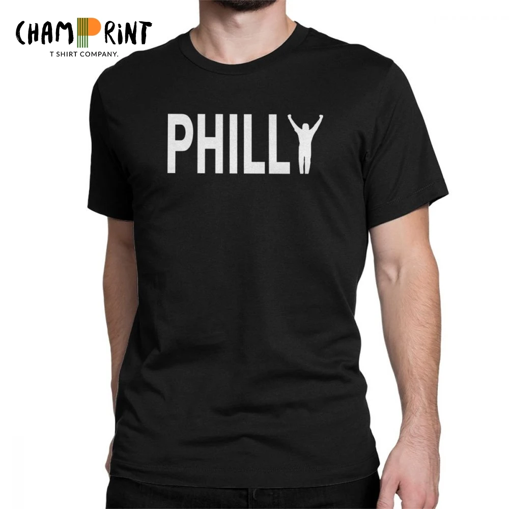 Мужские футболки Philly State Of Mind Rocky Balboa одежда из 100% хлопка Забавные с коротким