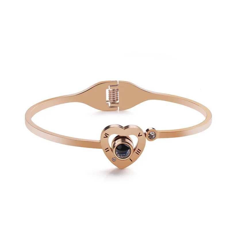 Браслет с сердечками из титановой стали для женщин браслеты римскими цифрами на