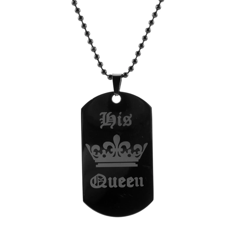 

Crown His Queens Her King Necklace Titanium Steel Lover Couple Valentine кулон Chains цепи брелок Trendy Choker Jewelry Gift