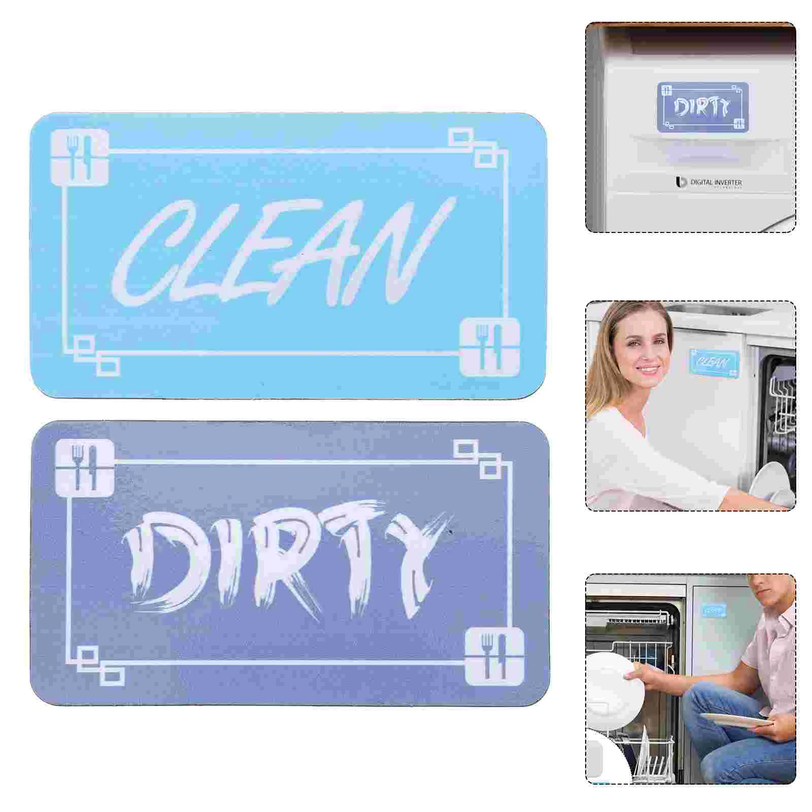 

1Pc Dishwasher Magnet Cleaning Sign Indicator Clean Sign Kitchen Magnet Sign