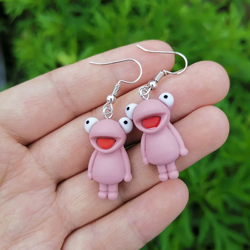 Серьги-подвески с зеленой лягушкой для женщин милые аксессуары ювелирные