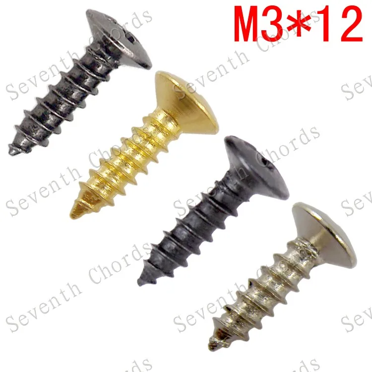 20 шт. винты для электрической бас гитары крышка гнезда пластины Винты M3 * 12 мм/хром